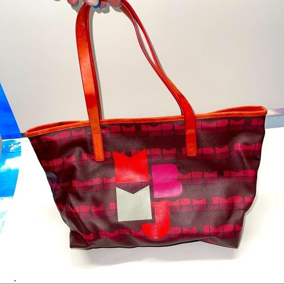 Marc by Marc Jacobs Red MBMJ Logo w/ Leather Trim Tote Bag - Picture 1 of 10